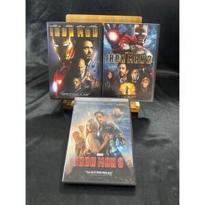 Marvel Iron Man Trilogy 1 2 3 DVD Set Robert Downey Jr MCU Action Movie Bundle
